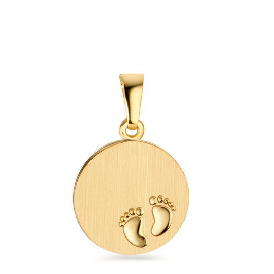 Pendentif avec gravure Or jaune 18K Pieds Ø12 mm