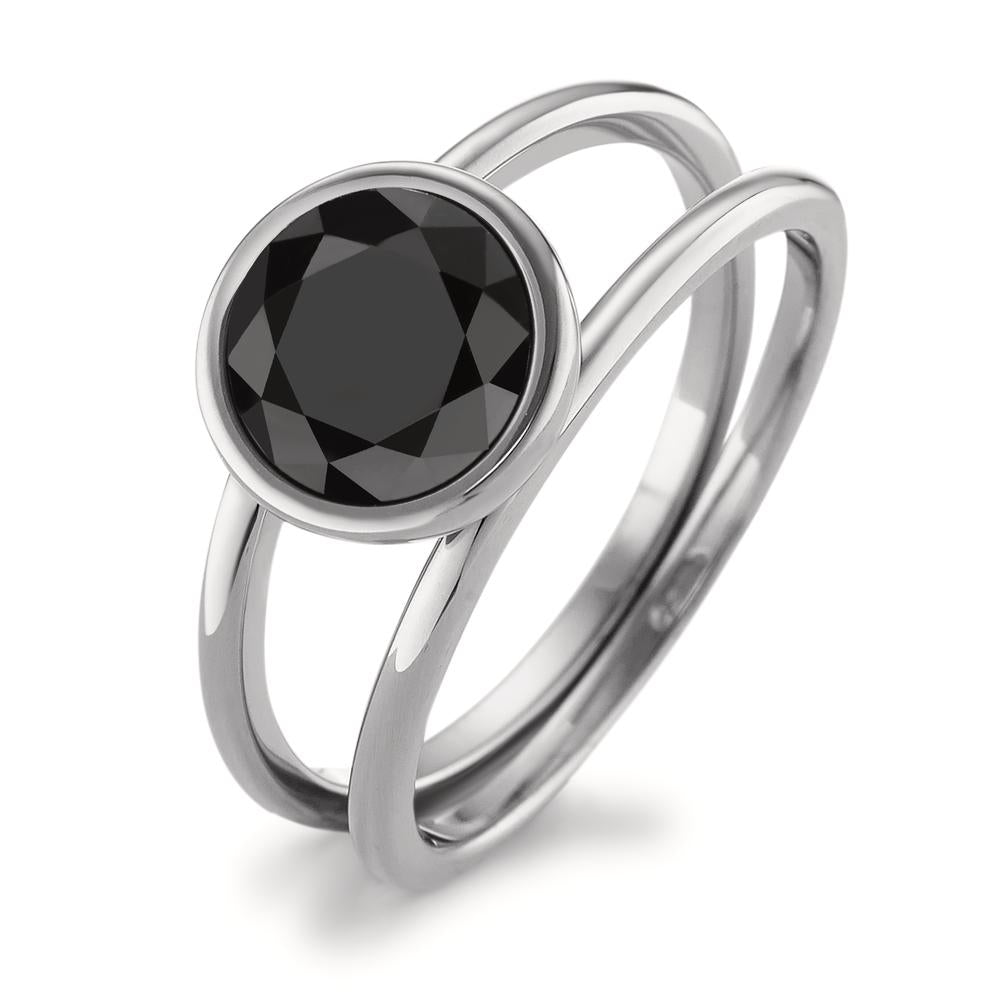 Anello Acciaio inossidabile Zirconia nero Ø9.5 mm