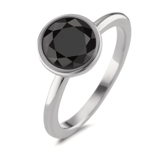 Bague Acier inoxydable Zircone noir Ø9.5 mm