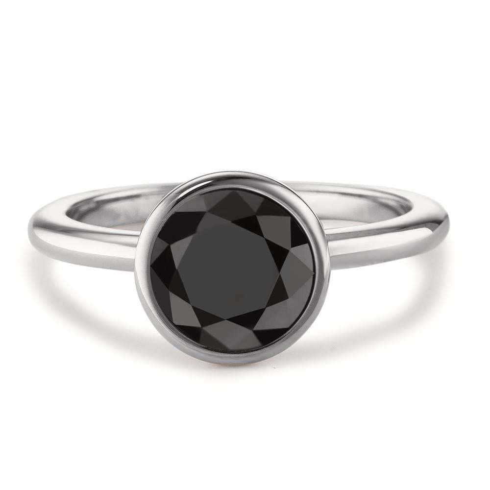 Bague Acier inoxydable Zircone noir Ø9.5 mm