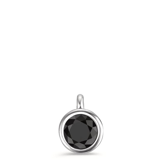 Charm-Anhänger Joy Edelstahl mit Zirkonia Ultra Black, Ø7mm