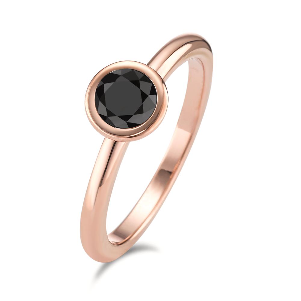 Anello Acciaio inossidabile Zirconia nero rosa rivestimento IP Ø7 mm