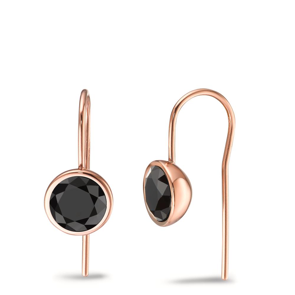 Ohrhänger Joy Roségold mit Zirkonia Ultra Black, Ø9.5mm