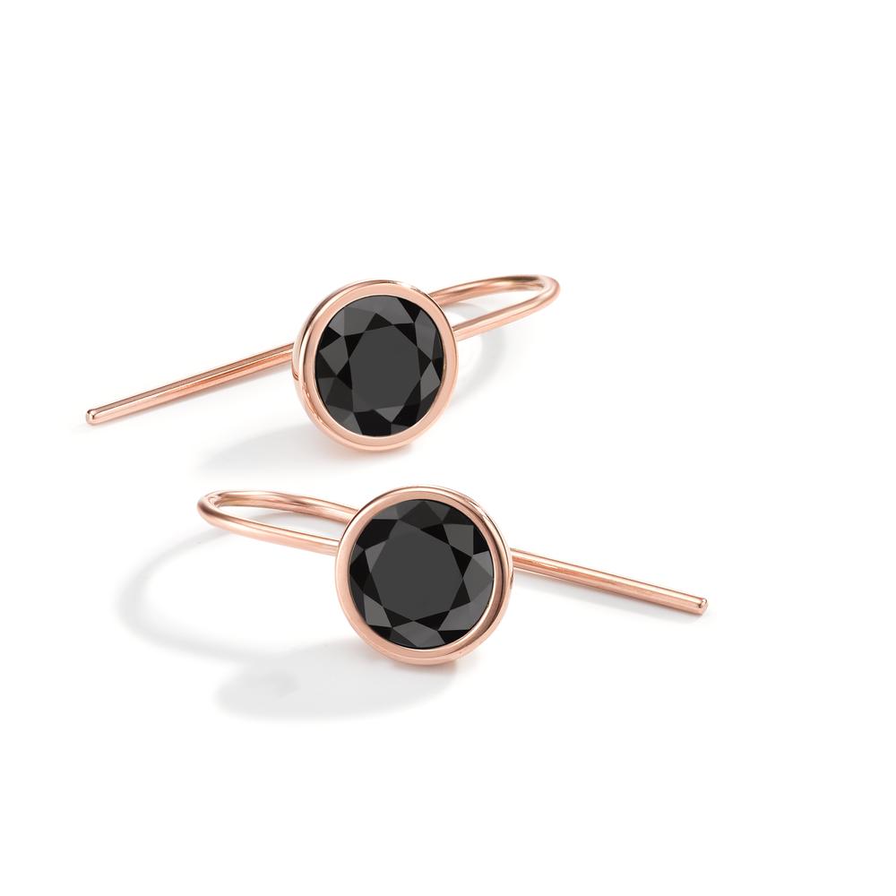 Ohrhänger Joy Roségold mit Zirkonia Ultra Black, Ø9.5mm