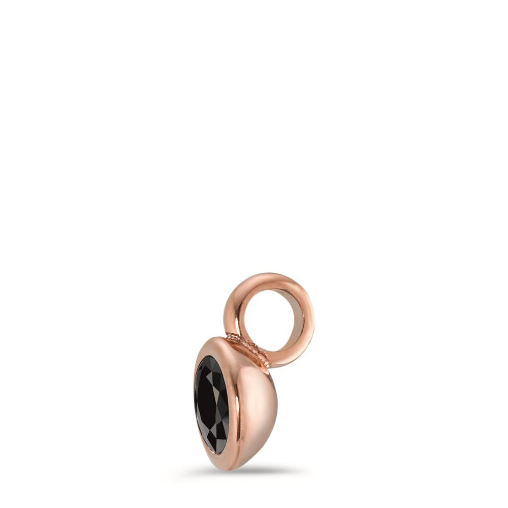 Charm-Anhänger Joy Roségold mit Zirkonia Ultra Black, Ø7mm