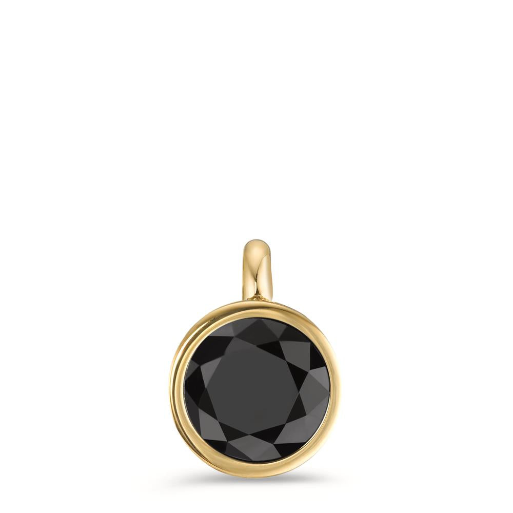 Charm-Anhänger Joy Gold mit Zirkonia Ultra Black, Ø9.5mm