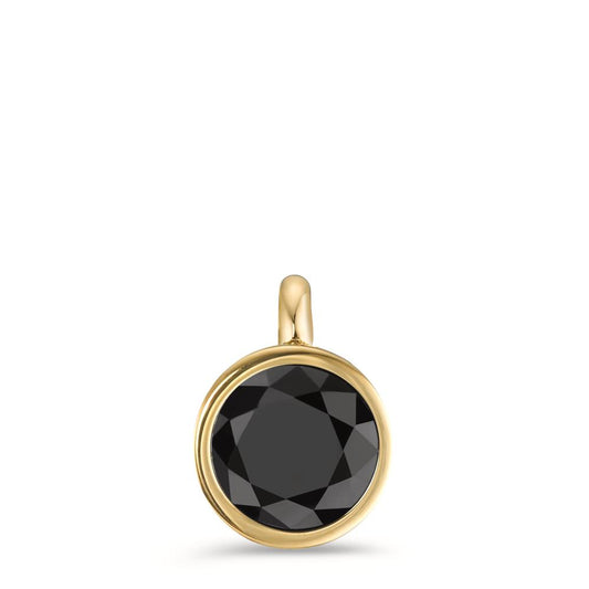 Pendentif Acier inoxydable Zircone noir jaune PVD Ø9.5 mm