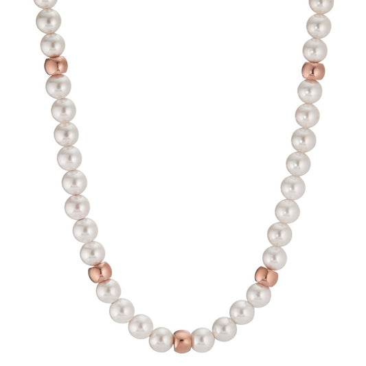 Collier Acier inoxydable rosé PVD perle de culture 42-45 cm Ø6 mm