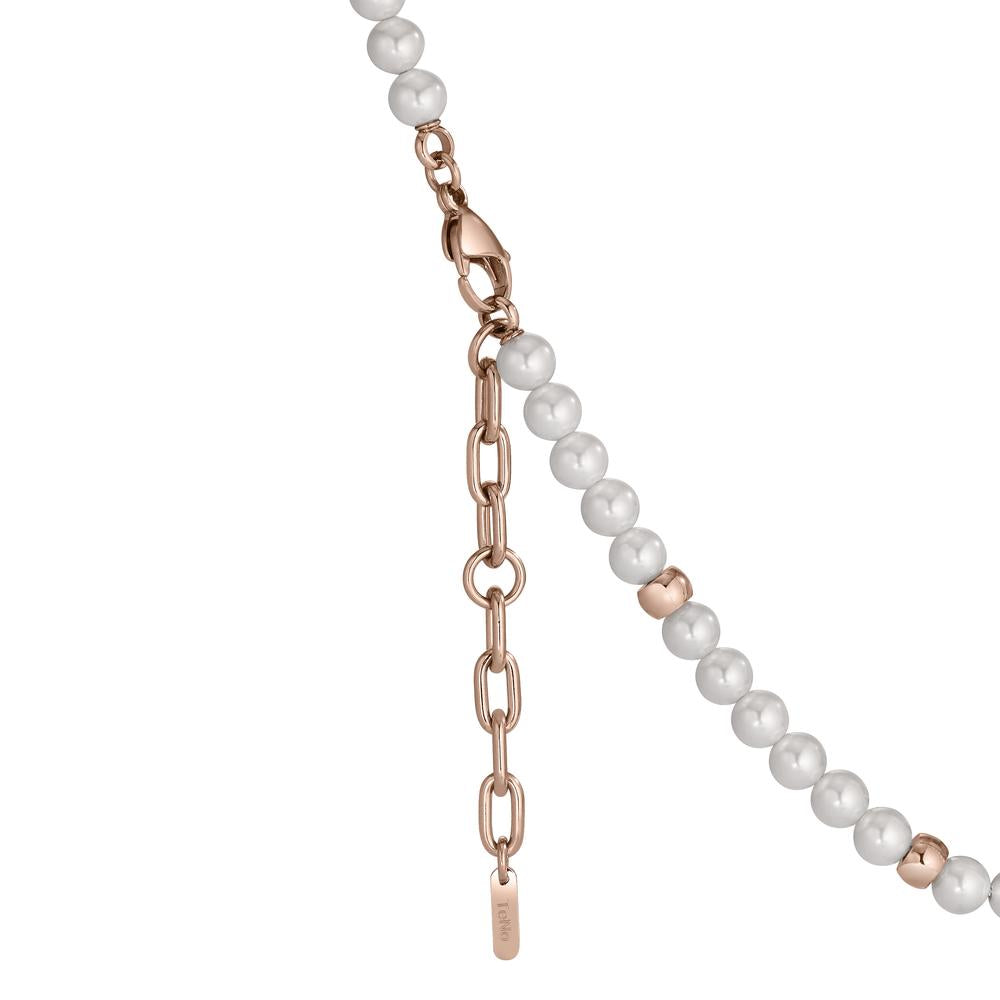 Collier Acier inoxydable rosé PVD perle de culture 42-45 cm Ø6 mm