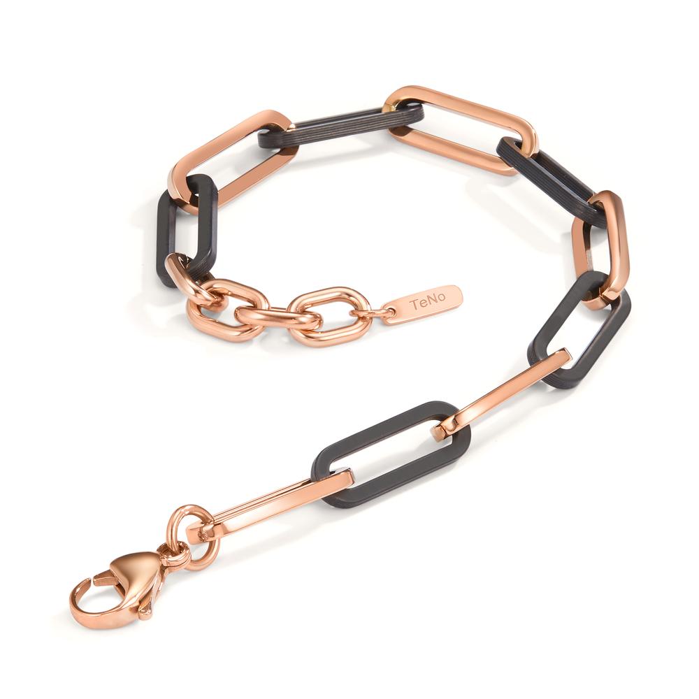 Bracciale Acciaio inossidabile, Carbonio rosa rivestimento IP 16.5-21 cm