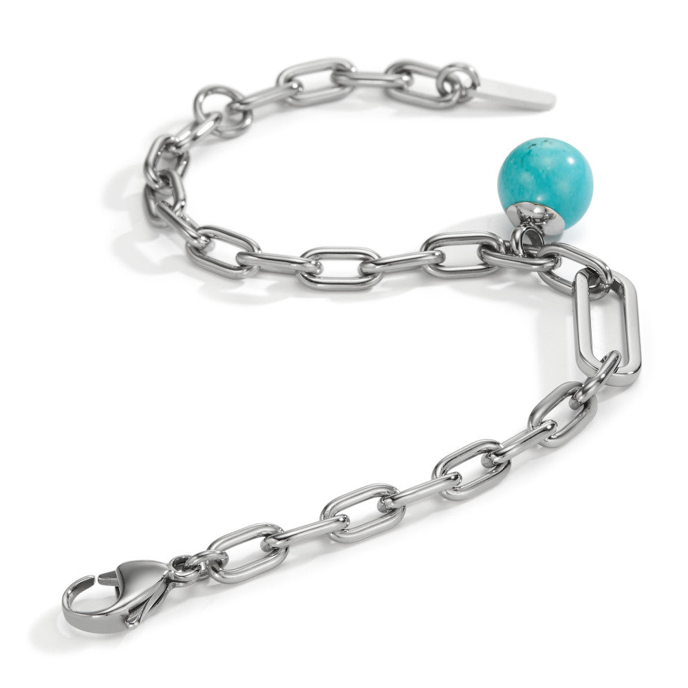 Bracelet Acier inoxydable Turquoise 16.5-19.5 cm