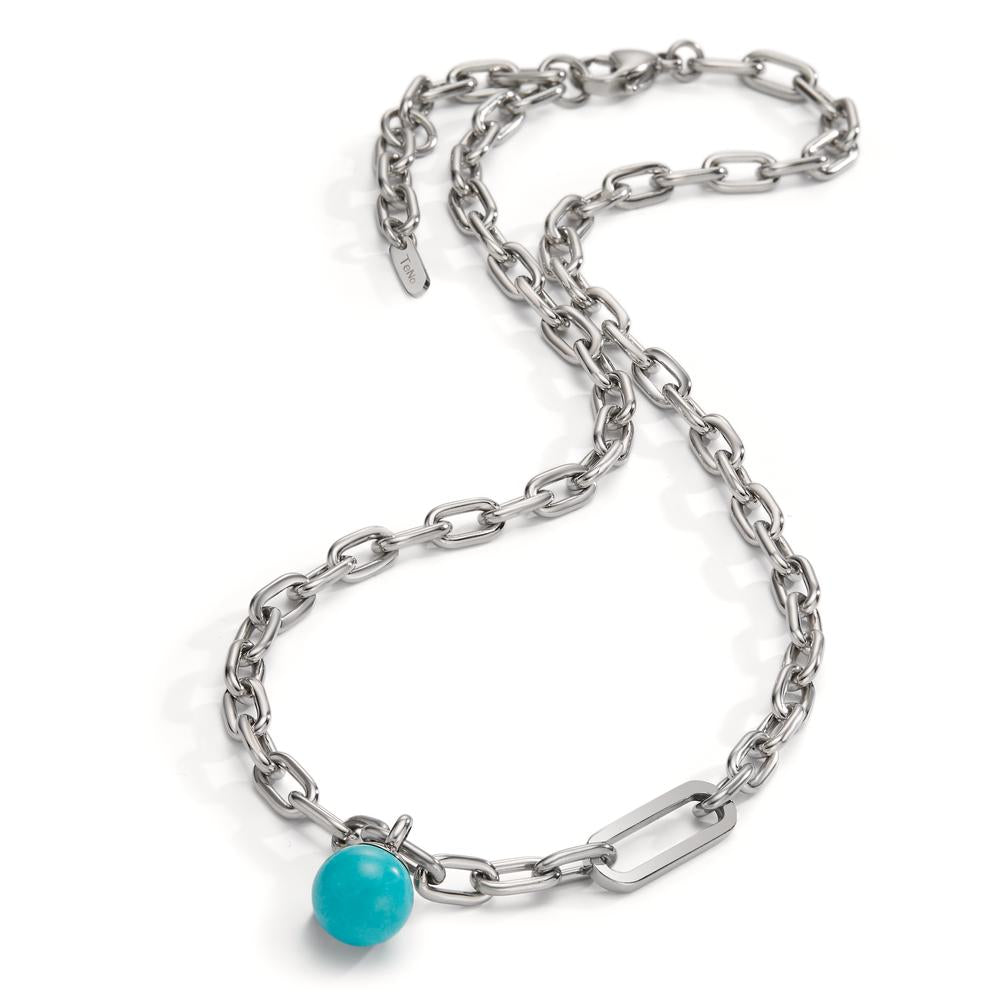 Collier Acier inoxydable Turquoise 43-48 cm