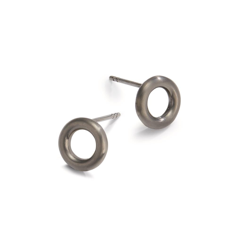 Clous d'oreilles Acier inoxydable noir PVD Ø10 mm