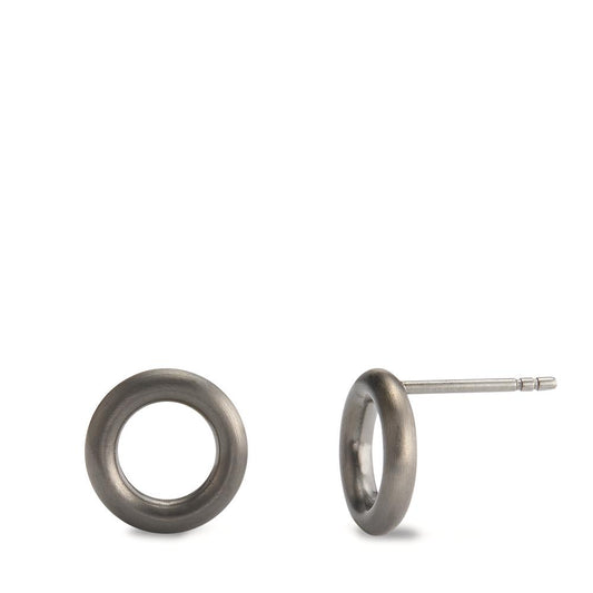 Clous d'oreilles Acier inoxydable noir PVD Ø12 mm