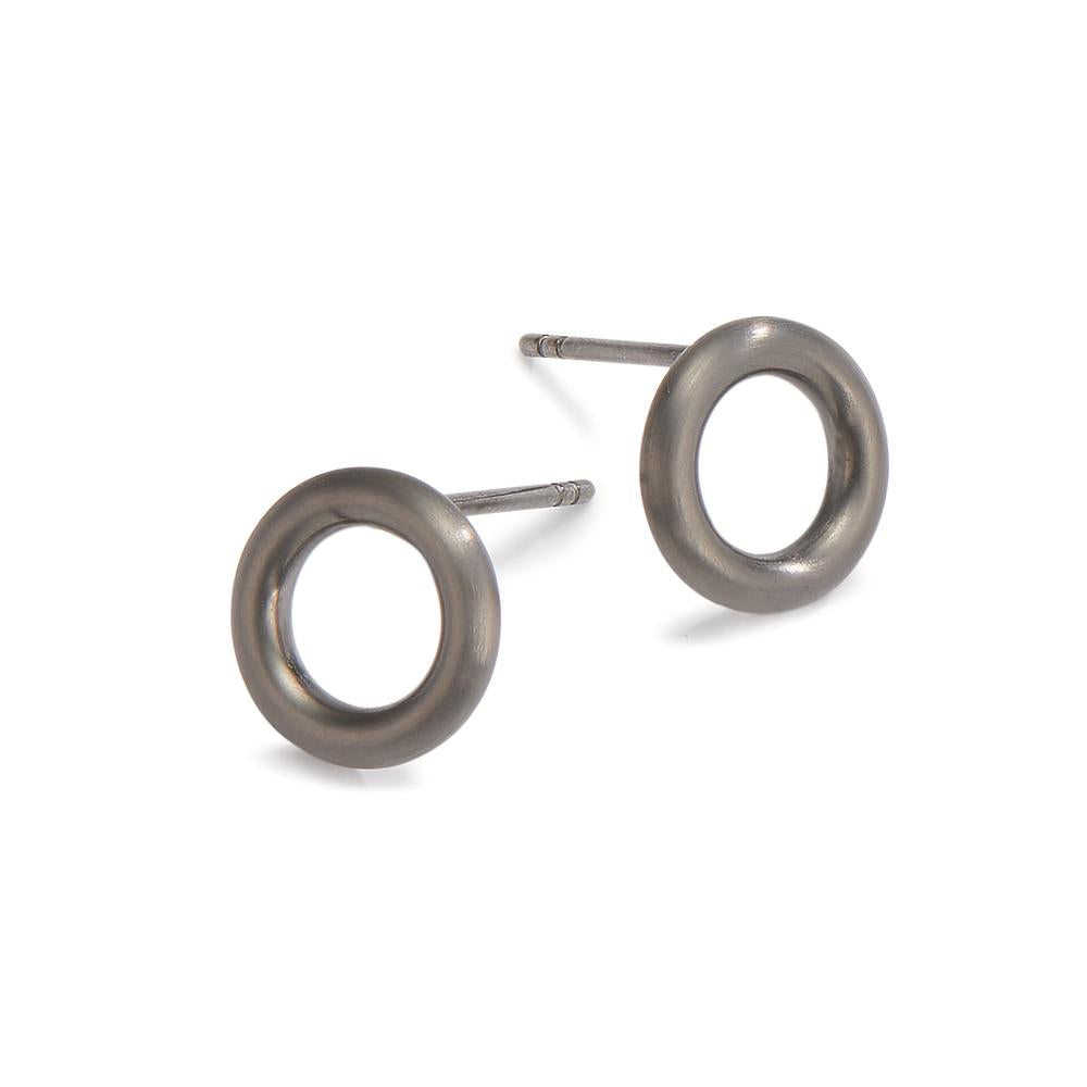 Clous d'oreilles Acier inoxydable noir PVD Ø12 mm