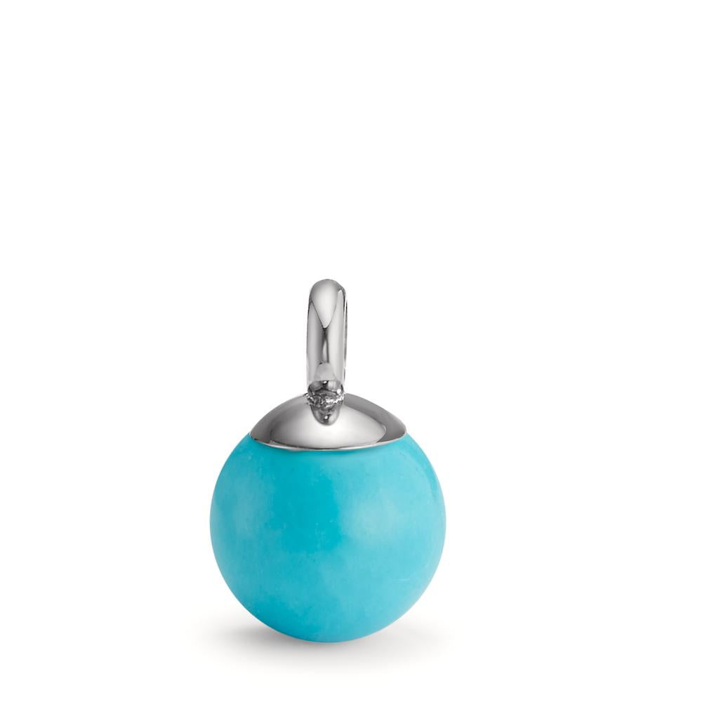 Pendentif Acier inoxydable Turquoise Ø10 mm