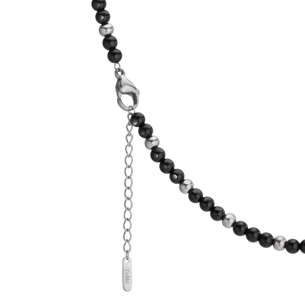 Collana Acciaio inossidabile Agata nero 42-45 cm Ø4 mm