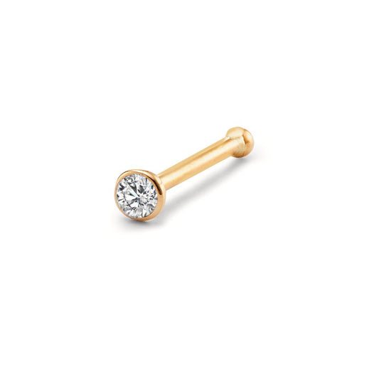 Clous de nez Or jaune 18K Diamant blanc, 0.035 ct, w-si Ø2.5 mm