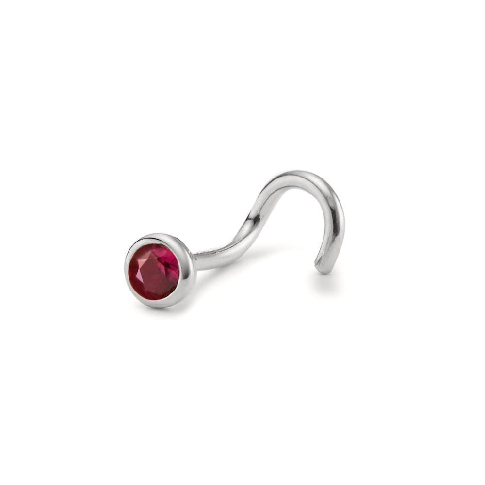 Clous de nez Or blanc 18K Rubis Ø3 mm