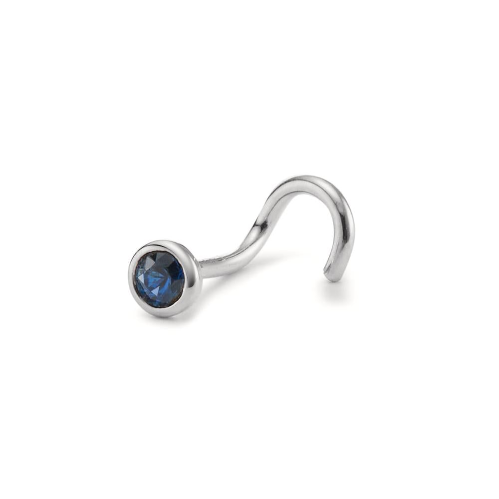 Clous de nez Or blanc 18K Saphir Ø3 mm