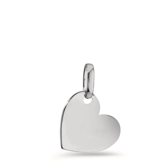 Pendentif avec gravure Or blanc 14K Coeur Ø11 mm