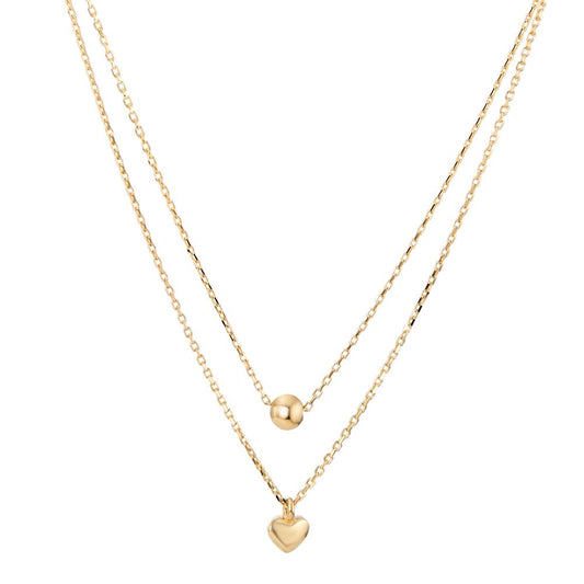 Collier 585/14 K Gelbgold Herz verstellbar