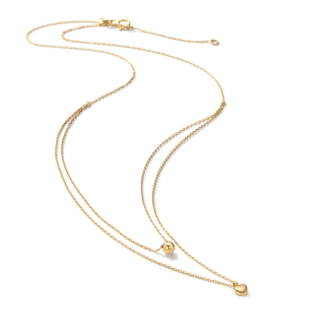 Collier Or jaune 14K Coeur 42-45 cm