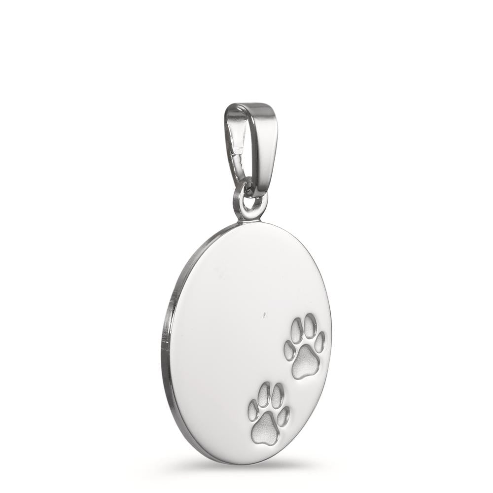 Pendentif avec gravure Argent Rhodié Patte Ø16 mm