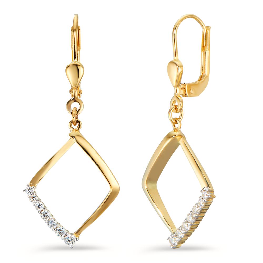 Pendant d'oreilles Or jaune 18K Zircone 14 Pierres