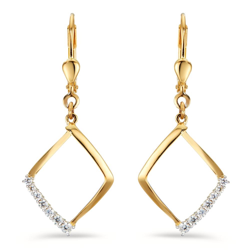 Pendant d'oreilles Or jaune 18K Zircone 14 Pierres