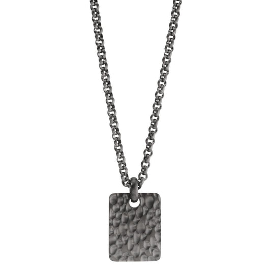 Chaînette avec pendentif Acier inoxydable gris PVD 50 cm