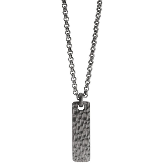 Chaînette avec pendentif Acier inoxydable gris PVD 50 cm