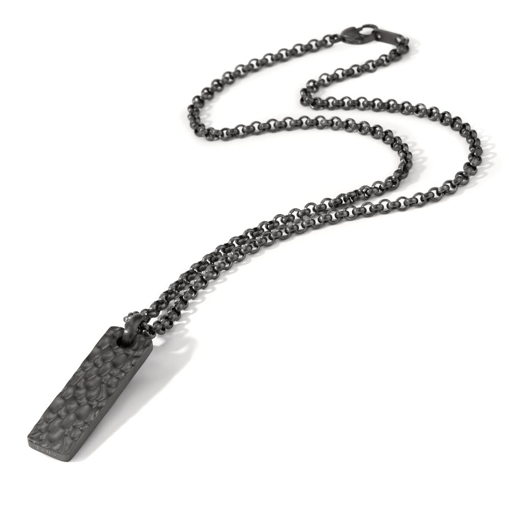 Chaînette avec pendentif Acier inoxydable gris PVD 50 cm