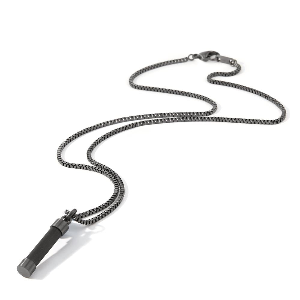 Chaînette avec pendentif Acier inoxydable gris PVD 60 cm