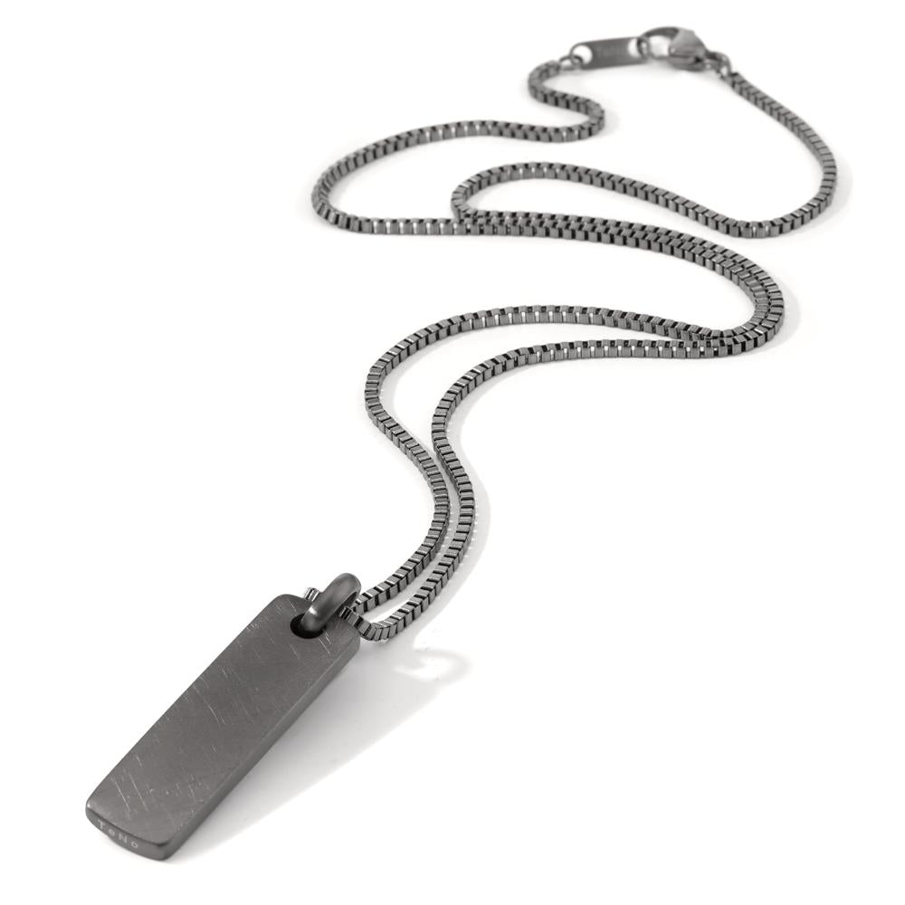 Chaînette avec pendentif Acier inoxydable gris PVD 60 cm