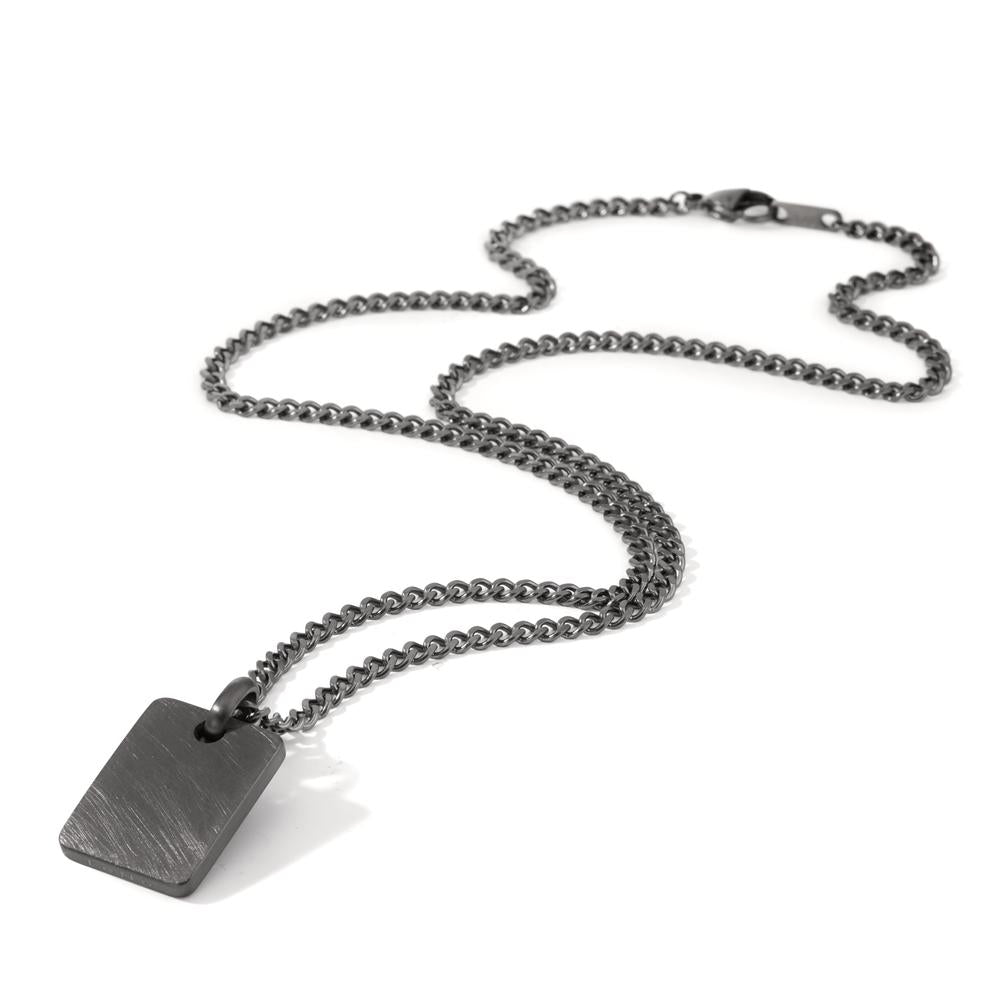 Chaînette avec pendentif Acier inoxydable gris PVD 60 cm