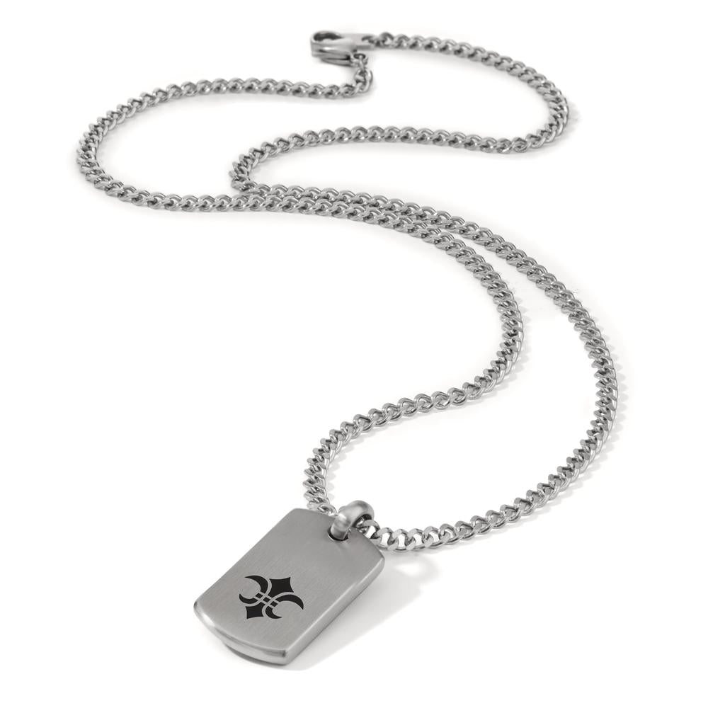 Chaînette avec pendentif Acier inoxydable Émaillé Lys 60 cm