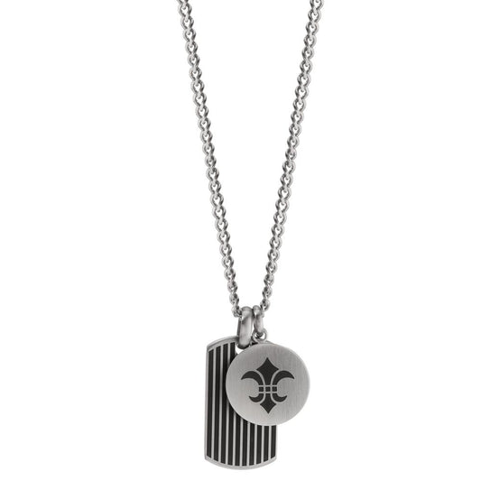 Chaînette avec pendentif Acier inoxydable Émaillé Lys 60 cm