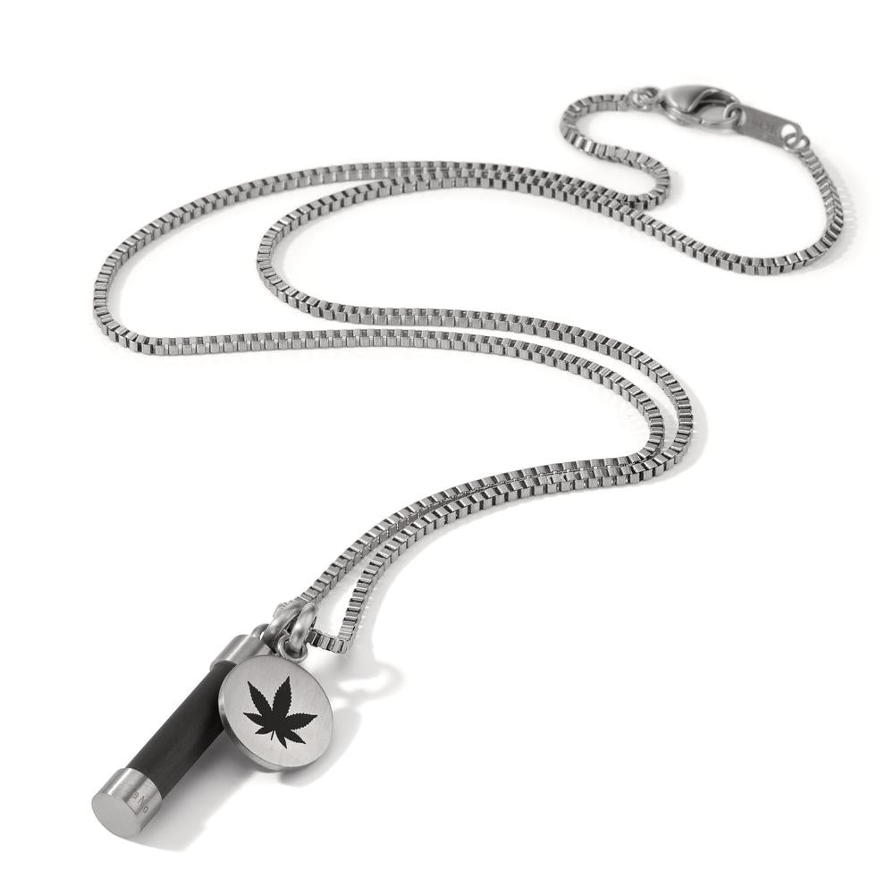 Chaînette avec pendentif Acier inoxydable Émaillé Cannabis 60 cm