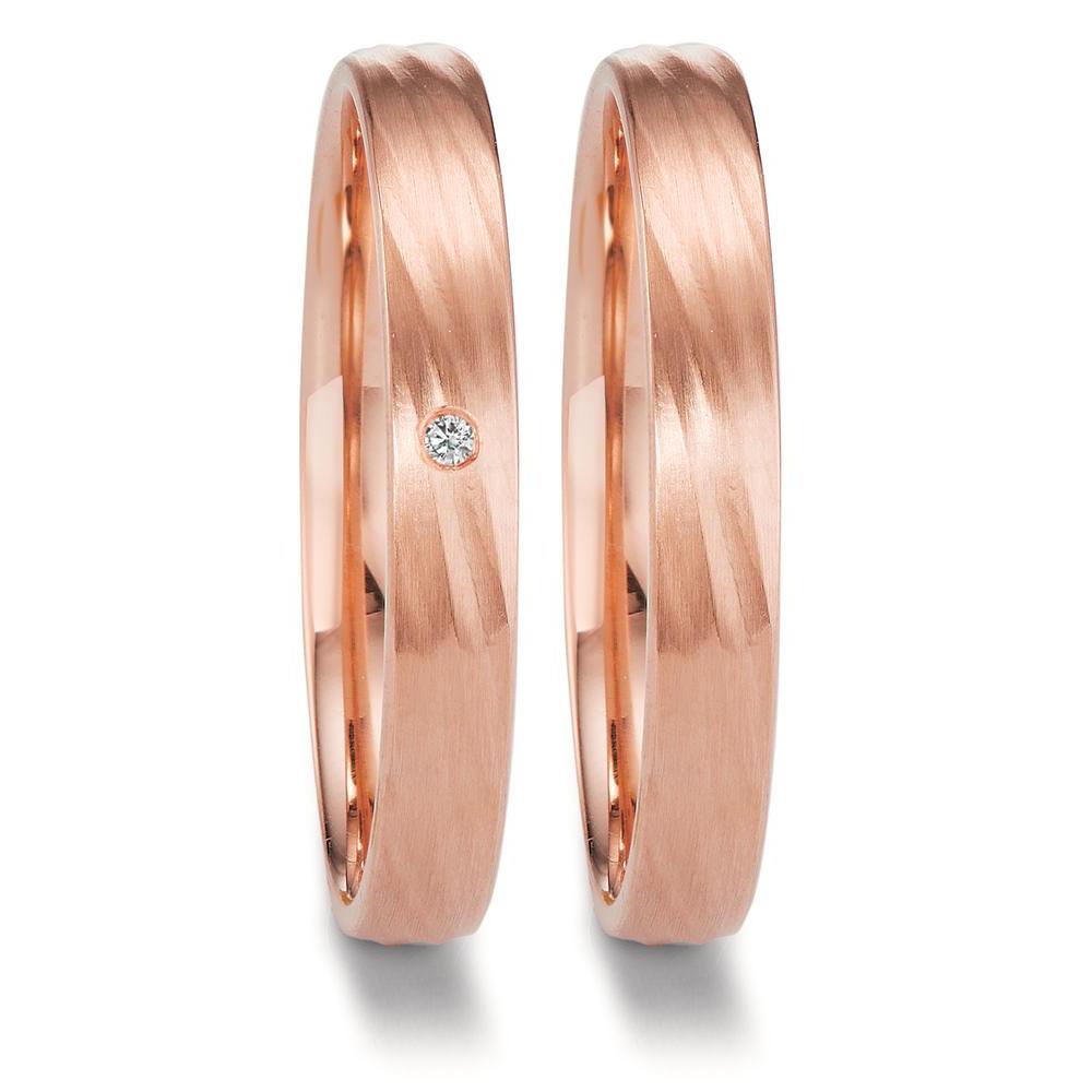 Partnerring 750/18 K Rosegold Diamant 0.008 ct, tw-vsi