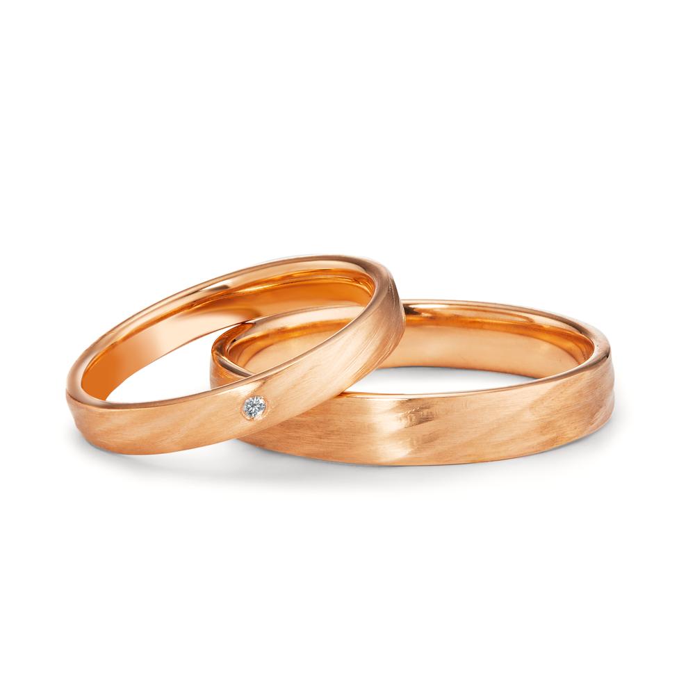 Partnerring 750/18 K Rosegold Diamant 0.008 ct, tw-vsi