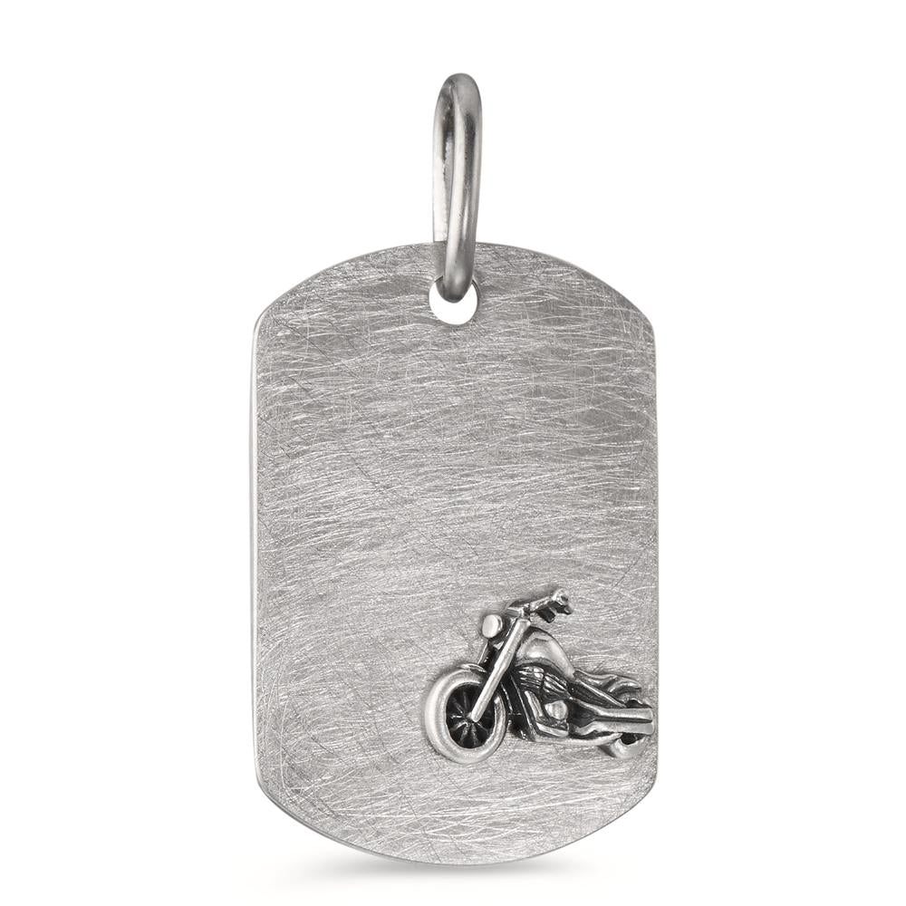 Pendentif avec gravure Acier inoxydable, Argent Moto