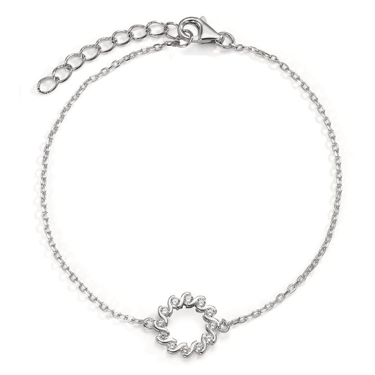 Bracciale Argento Zirconia rodiato 16-18 cm