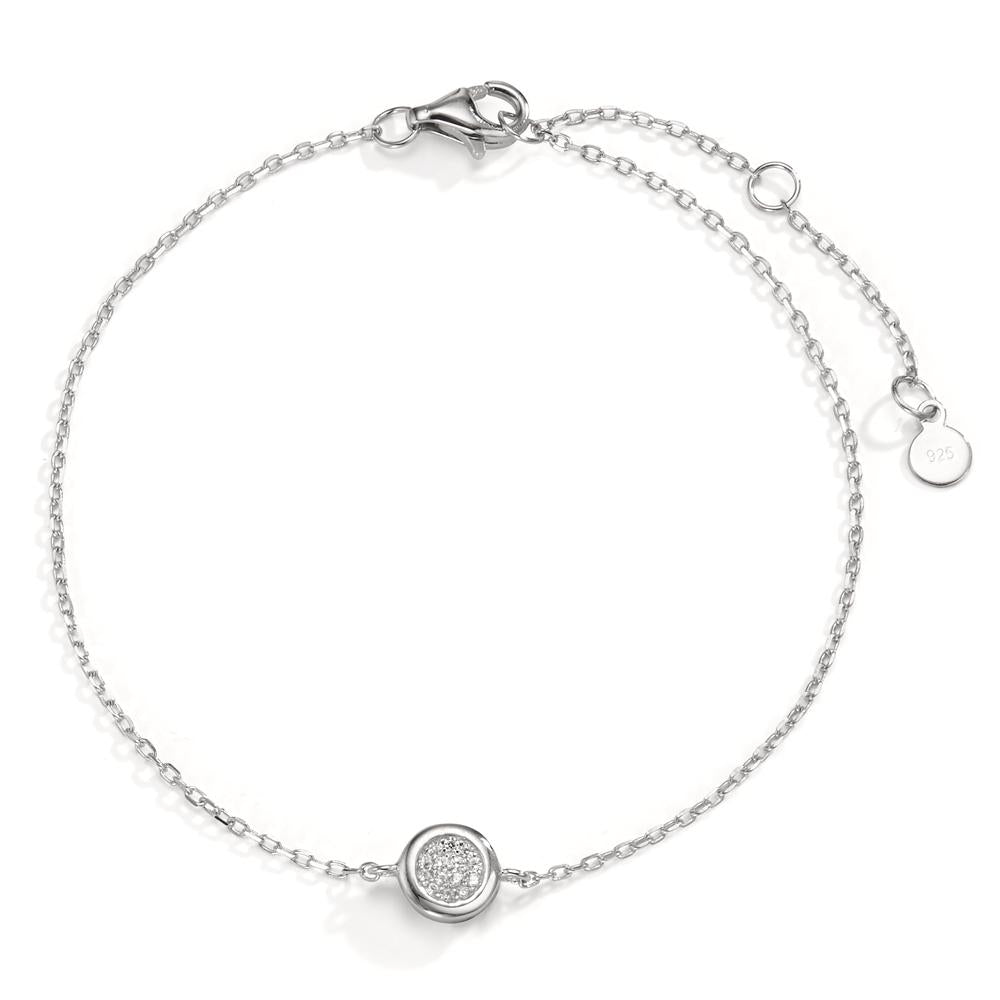 Bracciale Argento Zirconia rodiato 17-20 cm Ø6.5 mm