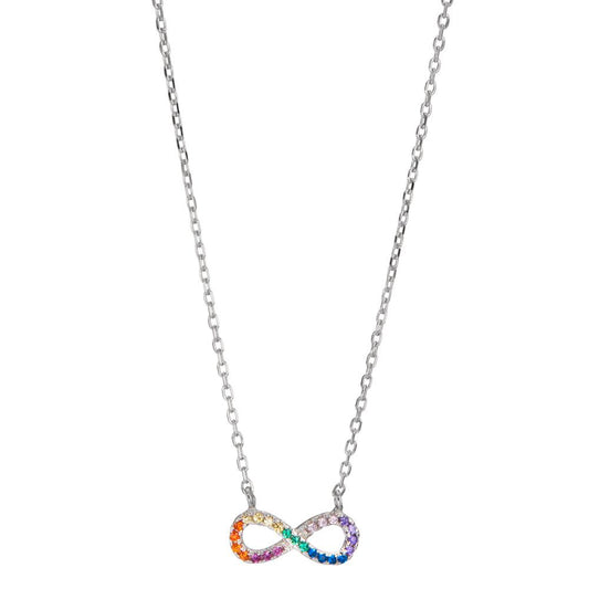 Collier Argent Zircone coloré Rhodié Infini 42-45 cm