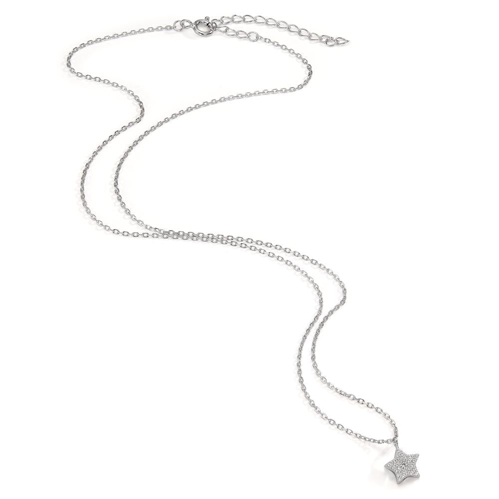 Collier Argent Rhodié Étoile 42-45 cm Ø8 mm