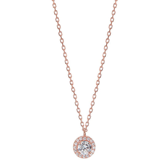 Collana Argento Zirconia rosa dorato 42-45 cm