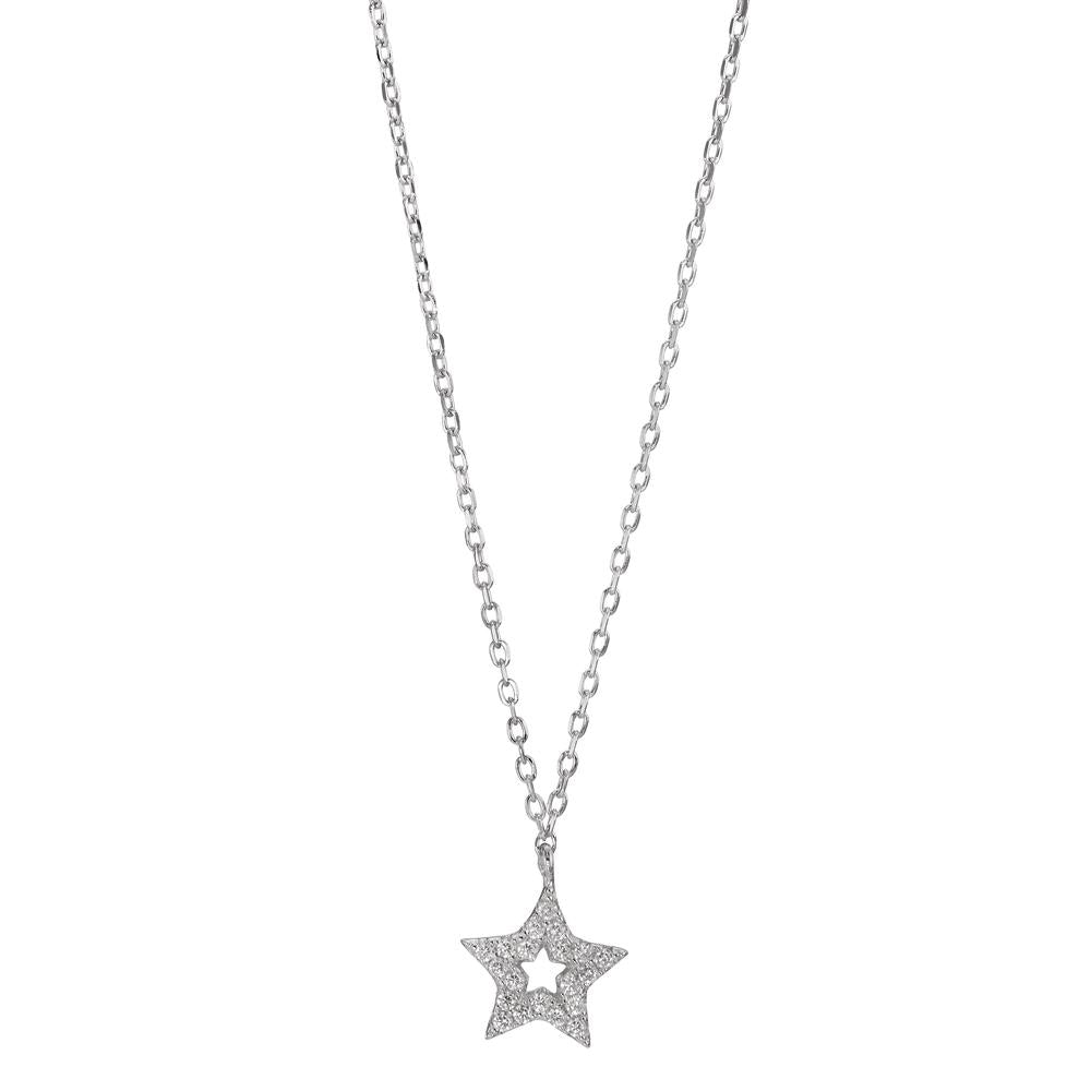 Collana Argento Zirconia rodiato Stella 42-45 cm