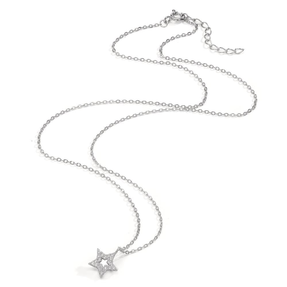 Collana Argento Zirconia rodiato Stella 42-45 cm