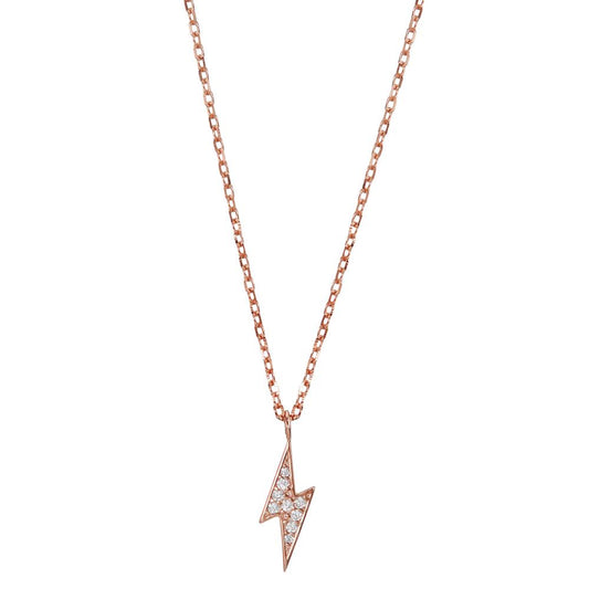 Collier Argent Zircone rosé Plaqué or 42-45 cm